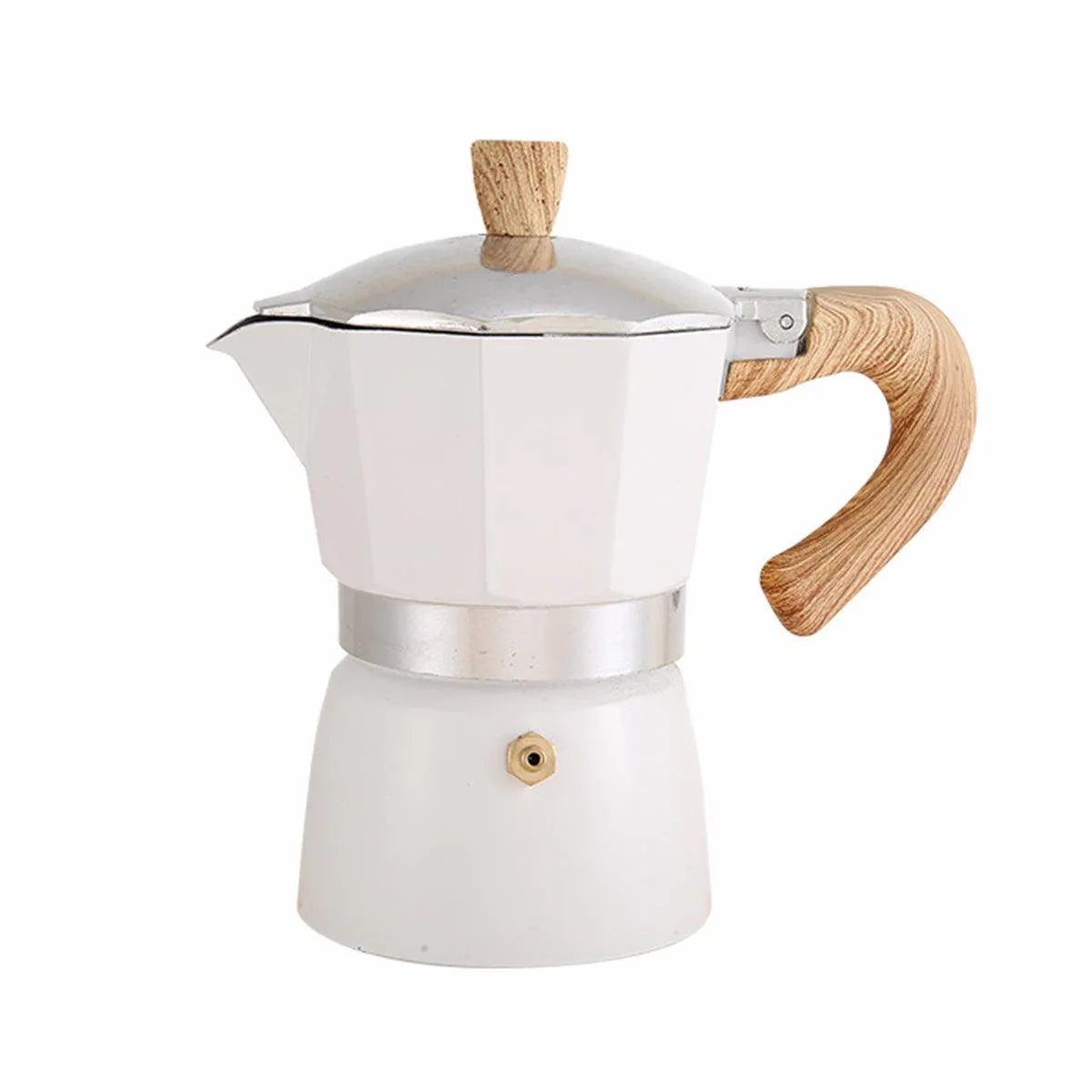 Portable Coffee Maker Wood Grain Handle Outdoor Manual Espresso Machine Camping - Blue-150ml - Mekamart Australia