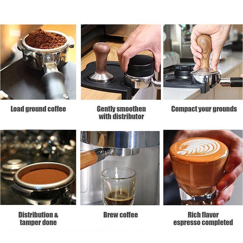 Double Slot Silicone Coffee Tamper Mat | Non-Slip Corner Tamping Pad 21×15×4cm - Mekamart Australia
