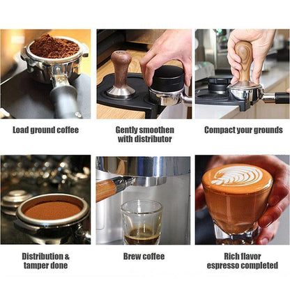 Double Slot Silicone Coffee Tamper Mat | Non-Slip Corner Tamping Pad 21×15×4cm - Mekamart Australia