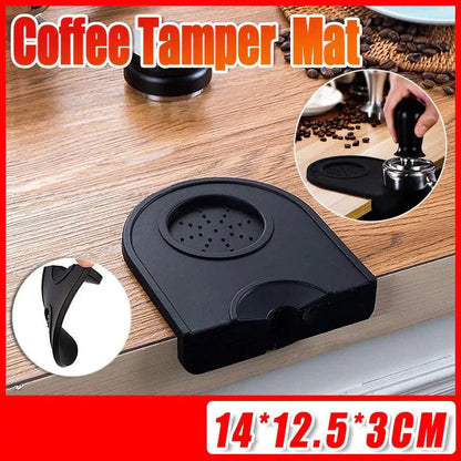 Silicone Coffee Tamper Mat Non Slip Corner Tamping Pad for Espresso Station 14x12.5cm - Mekamart Australia
