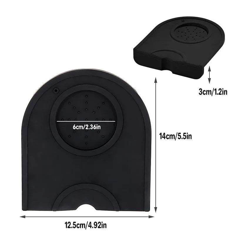 Silicone Coffee Tamper Mat Non Slip Corner Tamping Pad for Espresso Station 14x12.5cm - Mekamart Australia