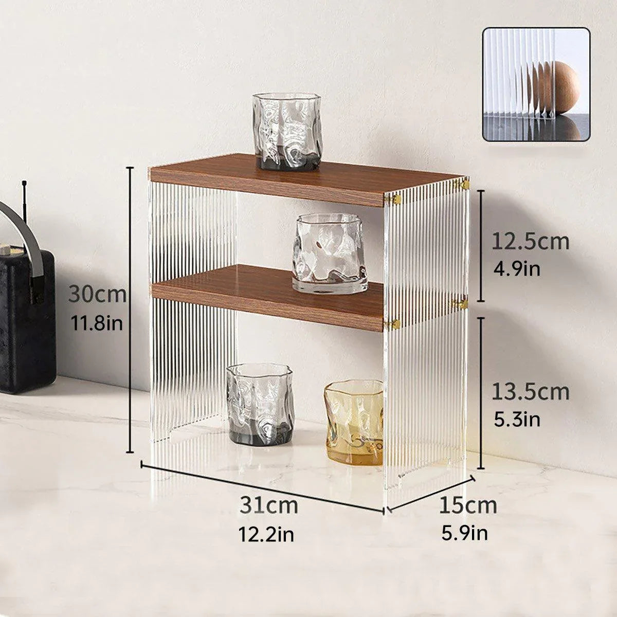 Acrylic Desktop Cup Holder Multi-Purpose Portable Storage Organizer For Home - Brown - Mekamart Australia