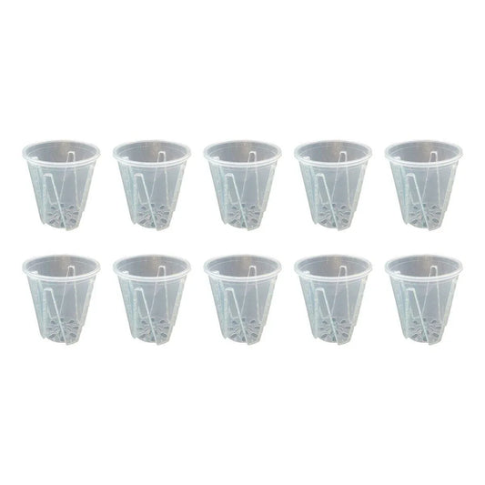 10xClear Plastic Orchid Pots with Holes for Phalaenopsis Root Aeration - Mekamart Australia