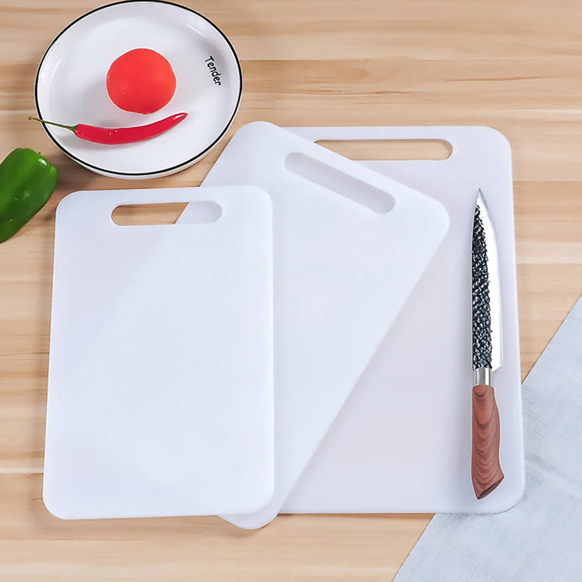 Plastic Cutting Board Small Size Chopping Board for Kitchen Food Prep Home Use - 33x20cm - Mekamart Australia
