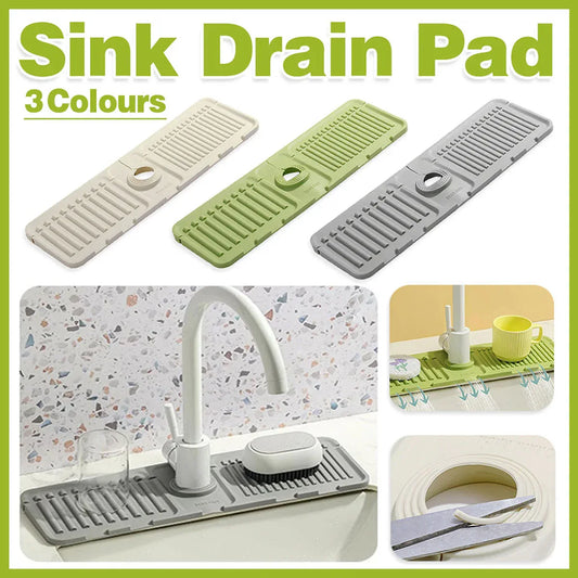 Faucet Draining Pad Narrow Sink Splash Guard Mat for Washbasin Water Catcher - Green - Mekamart Australia