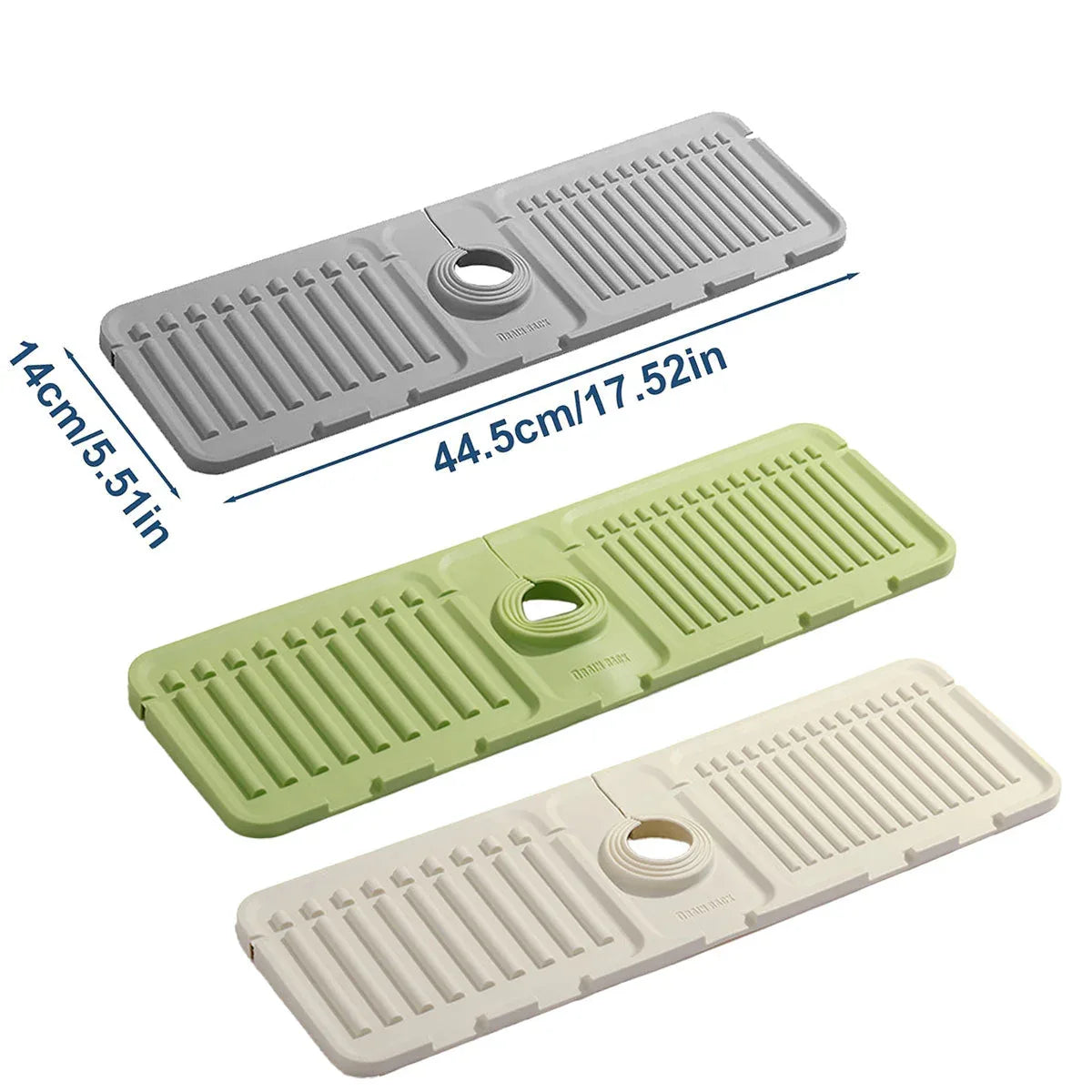 Faucet Draining Pad Narrow Sink Splash Guard Mat for Washbasin Water Catcher - White - Mekamart Australia