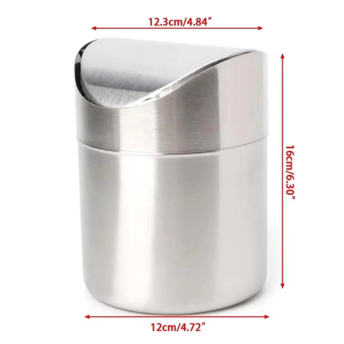 Stainless Steel Mini Desktop Wastebasket Organizer Compact Waste Bin for Office - Mekamart Australia