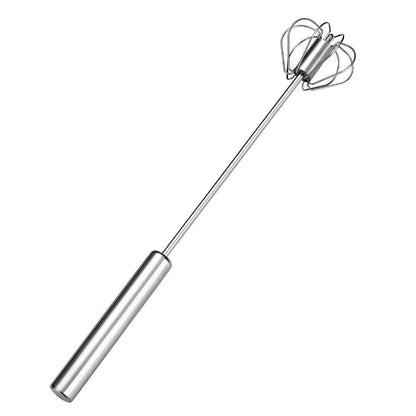 Stainless Steel Semi-Automatic Egg Beater Hand Pressed Kitchen Baking Tool - 10 Inch - Mekamart Australia