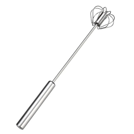 Stainless Steel Semi-Automatic Egg Beater Hand Pressed Kitchen Baking Tool - 14 Inch - Mekamart Australia