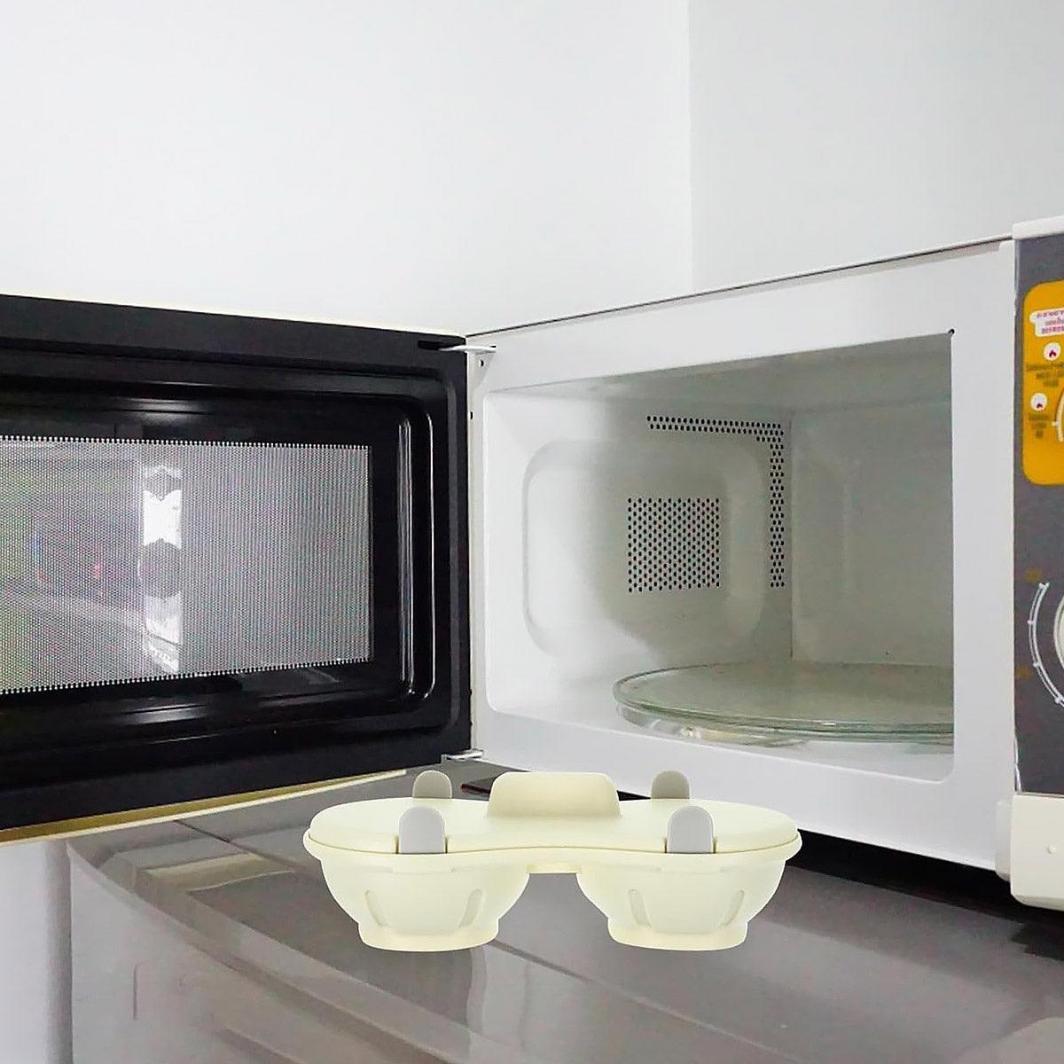 Microwave Egg Steamer With Lid Kitchen Egg Cooker Poacher Steam Box Container - White - Mekamart Australia