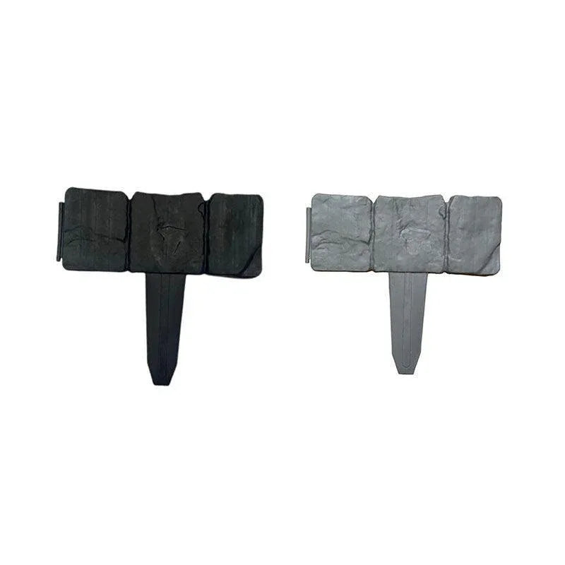 20pcs Garden Fence Edging Plastic Lawn Border for Outdoor Yard Flower Bed - Black - Mekamart Australia