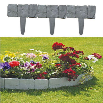 20pcs Garden Fence Edging Plastic Lawn Border for Outdoor Yard Flower Bed - Black - Mekamart Australia