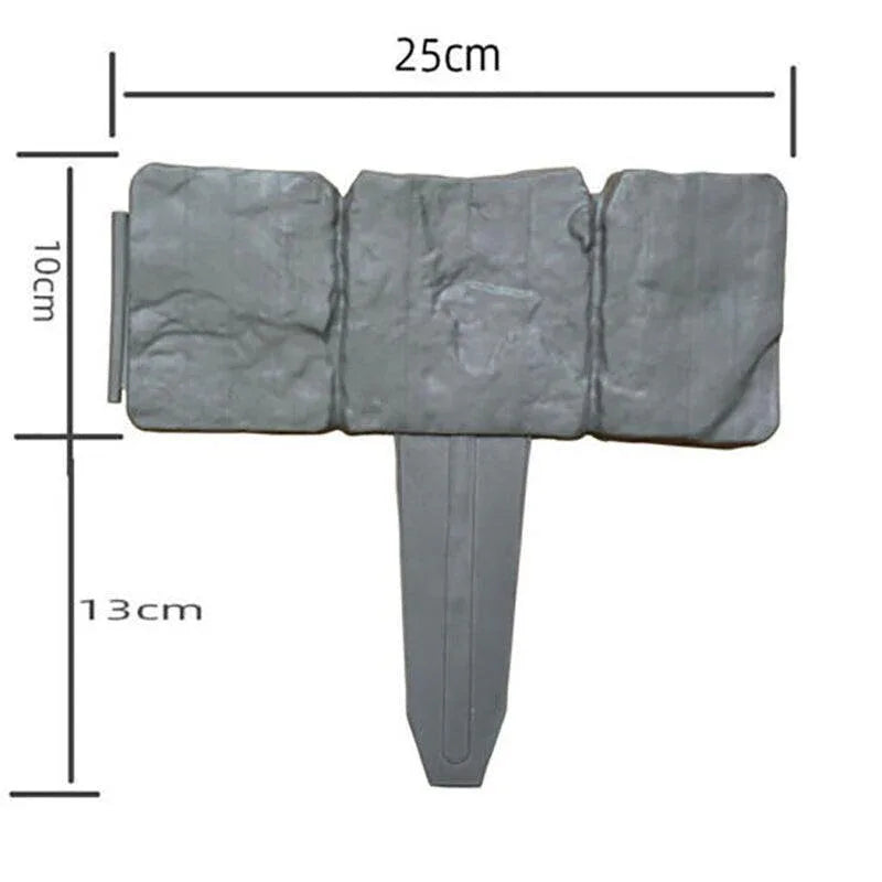 20pcs Garden Fence Edging Plastic Lawn Border for Outdoor Yard Flower Bed - Black - Mekamart Australia