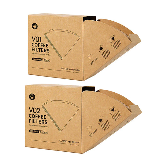 100PCS Coffee Filter Paper Drip Cone Funnel Handmade Filters for Coffee Machine - V01-100PCS - Mekamart Australia