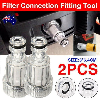 2PCS High Pressure Washer Inlet Filter Connector Fittings Transparent Adapter - Mekamart Australia