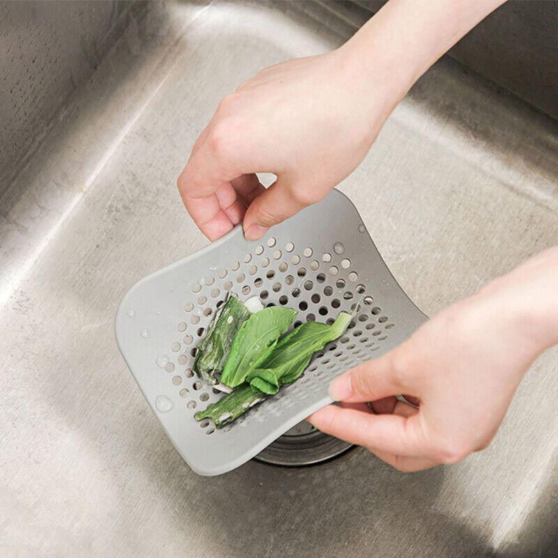 2X Square Drain Cover For Shower Drain Hair Catcher Flat Silicone Plug For Bath - White - Mekamart Australia