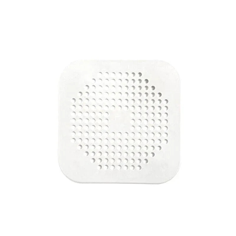2X Square Drain Cover For Shower Drain Hair Catcher Flat Silicone Plug For Bath - White - Mekamart Australia