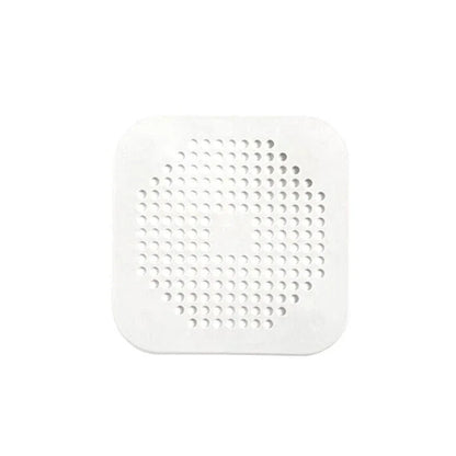 2X Square Drain Cover For Shower Drain Hair Catcher Flat Silicone Plug For Bath - White - Mekamart Australia