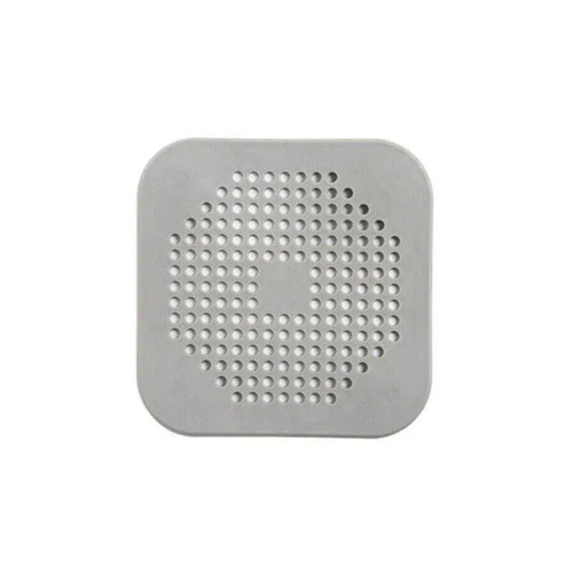 2X Square Drain Cover For Shower Drain Hair Catcher Flat Silicone Plug For Bath - White - Mekamart Australia