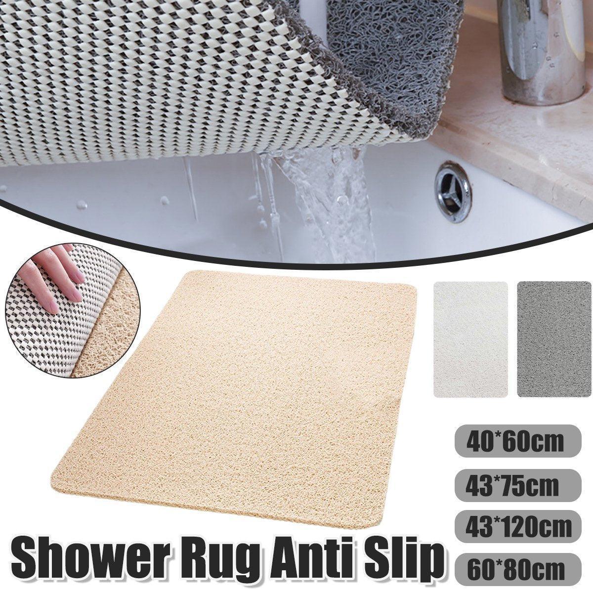 Waterproof Non-Slip Bathroom Shower Mat Anti-Slip Rug Toilet Floor Mat Washable - White-40*60cm - Mekamart Australia