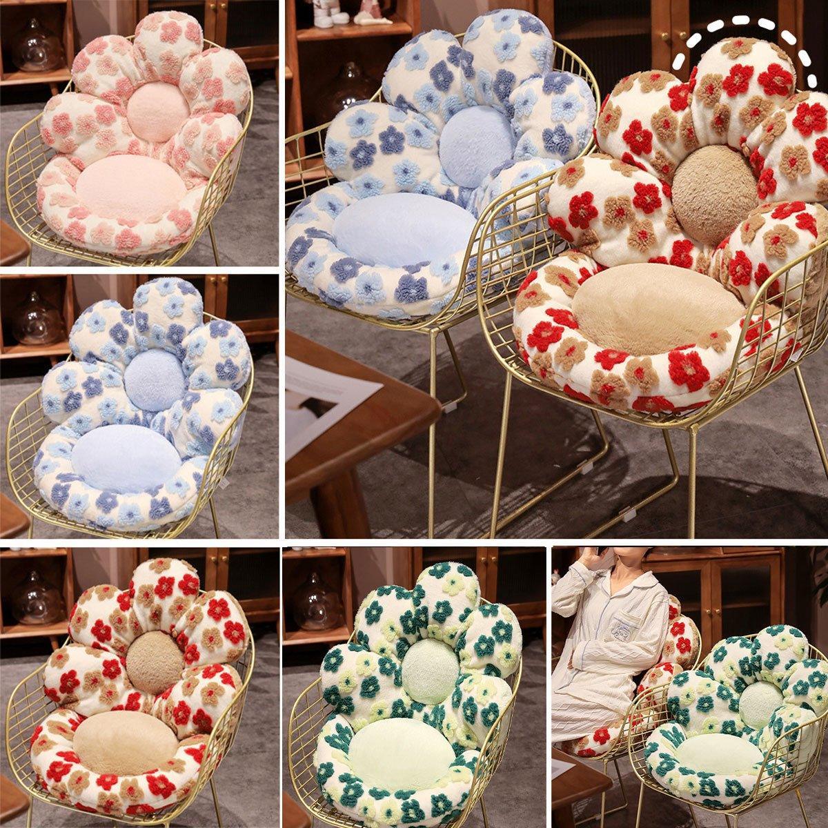 Cute Soft Seat Cushion Flower Shaped Lazy Sofa Pad for Office Chairs and Home Use - Green - Mekamart Australia