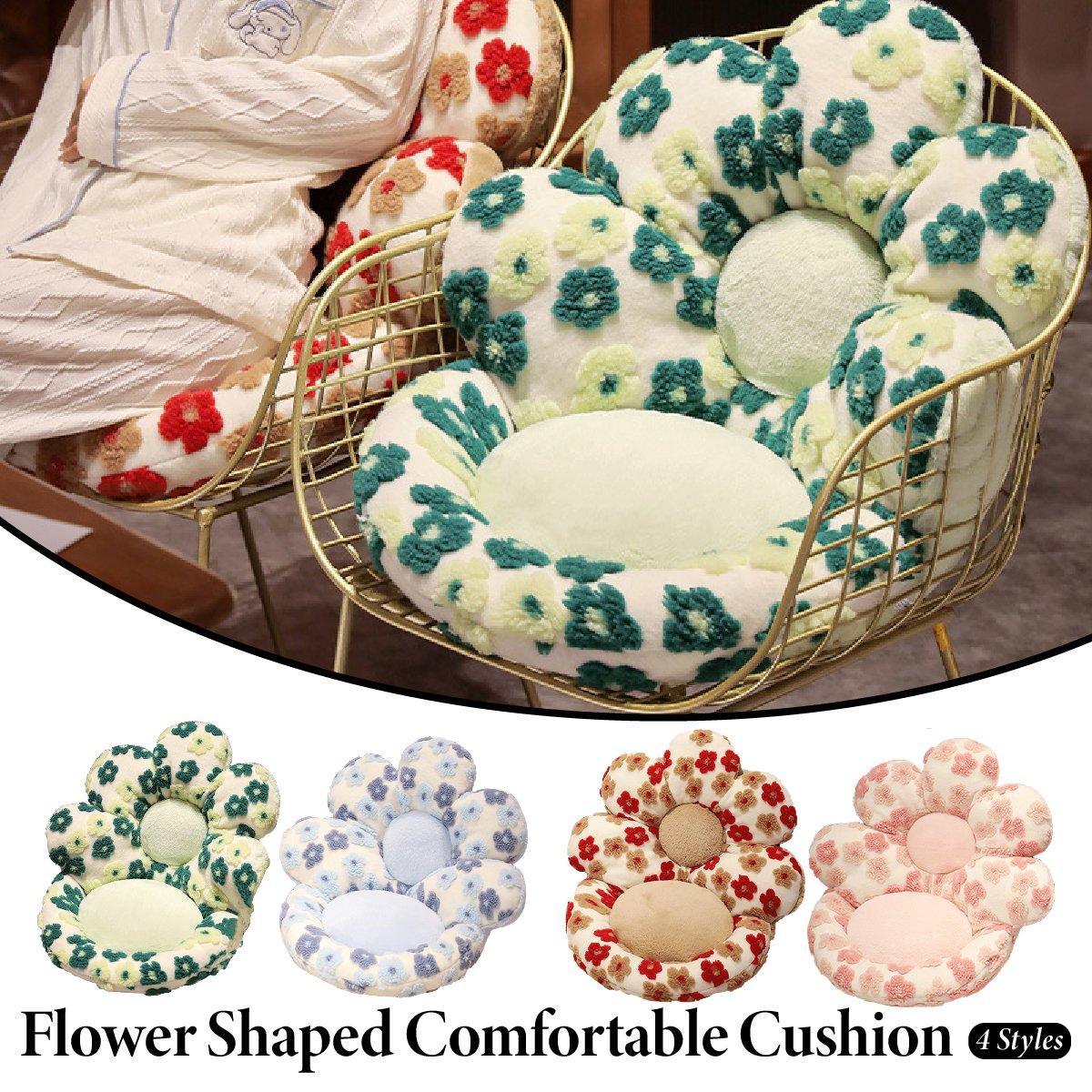 Cute Soft Seat Cushion Flower Shaped Lazy Sofa Pad for Office Chairs and Home Use - Red - Mekamart Australia