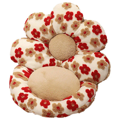Cute Soft Seat Cushion Flower Shaped Lazy Sofa Pad for Office Chairs and Home Use - Red - Mekamart Australia