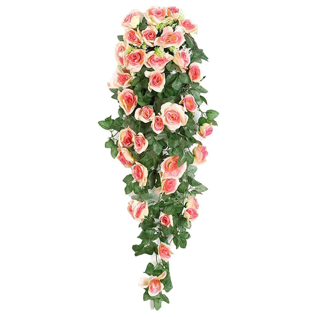 2PCS Artificial Rose Flower Garland Hanging Vine Home Wall Decor Fake Rattan - Red - Mekamart Australia