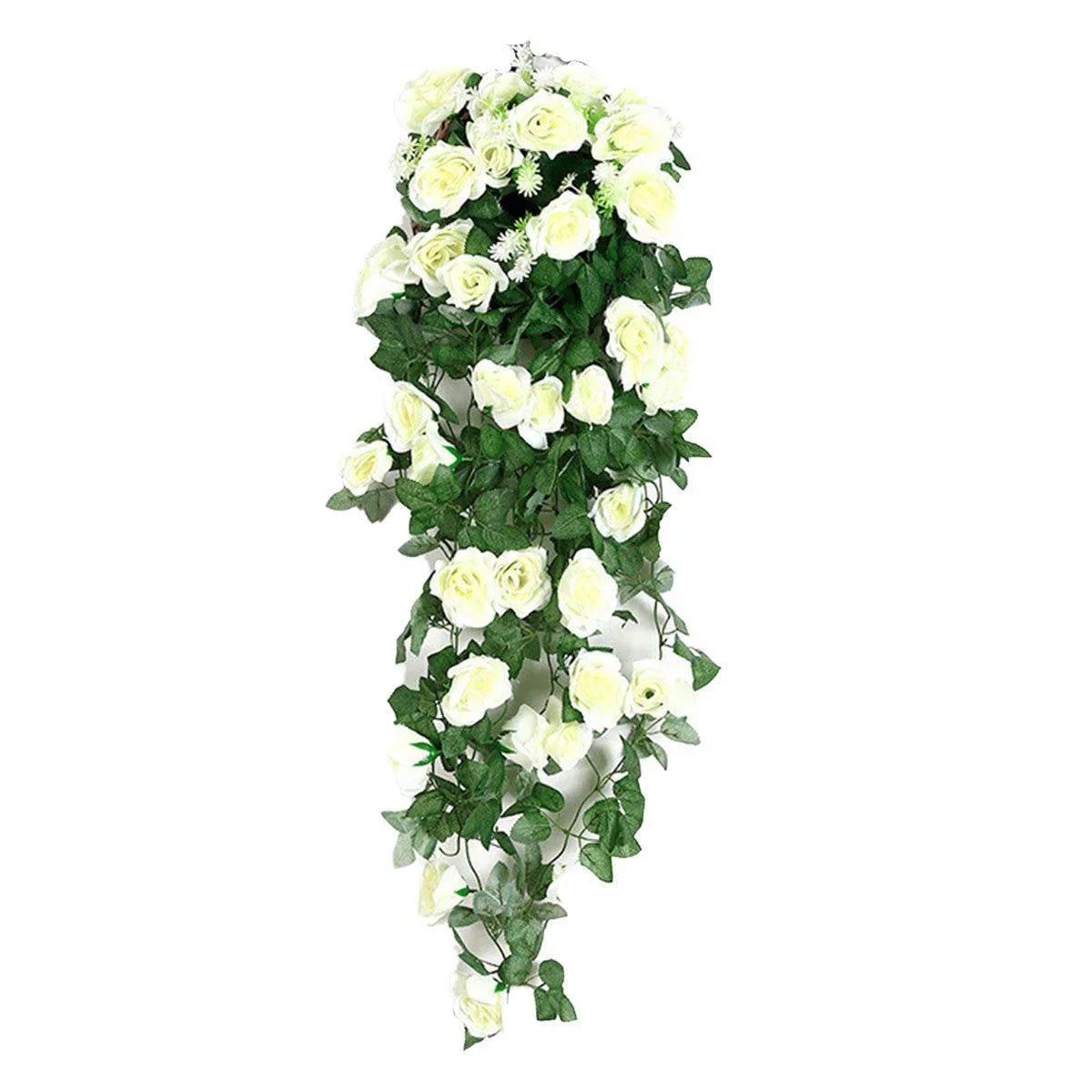 2PCS Artificial Rose Flower Garland Hanging Vine Home Wall Decor Fake Rattan - Red - Mekamart Australia