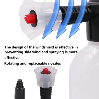 2L Car Wash Foam Sprayer Hand Held Pump Wash Spray Bottle Snow Foam Detailing - White - Mekamart Australia
