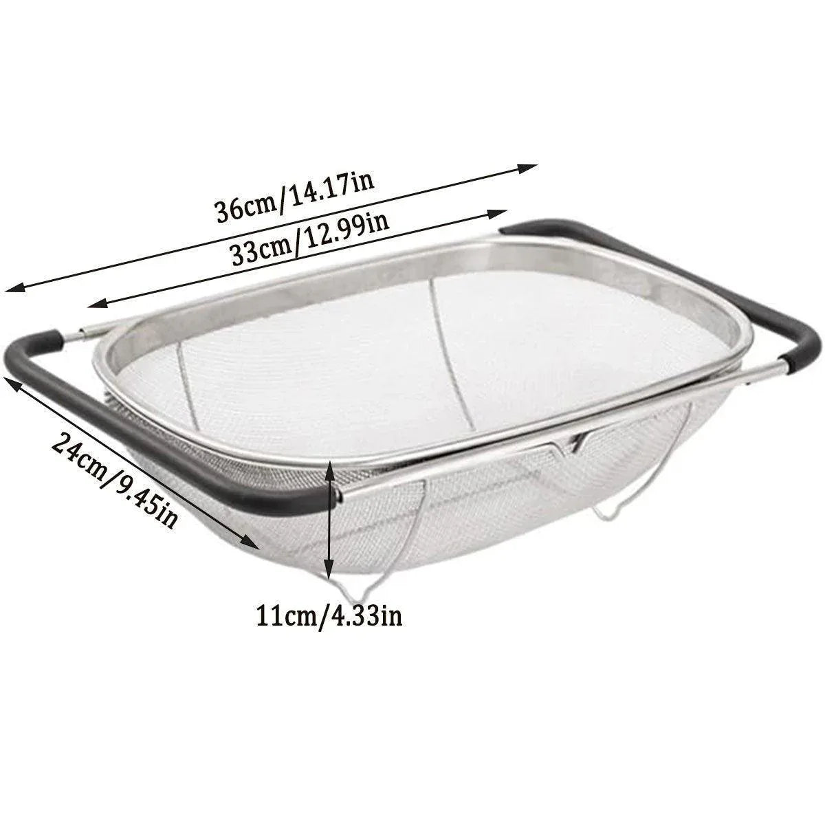 Stainless Steel Telescopic Sink Basket Multi Purpose Fruit Vegetable Strainer - Mekamart Australia