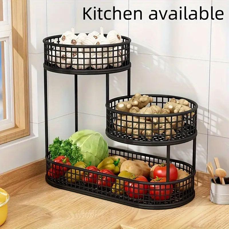 Luxury Multi-Layer Fruit Basket Snack Storage Rack Living Room Coffee Table - Gold - Mekamart Australia
