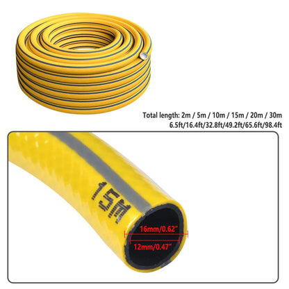 Heavy Duty Garden Hose Pipe Reel Reinforced Anti-kink Outdoor Hosepipe Yellow - 20m - Mekamart Australia