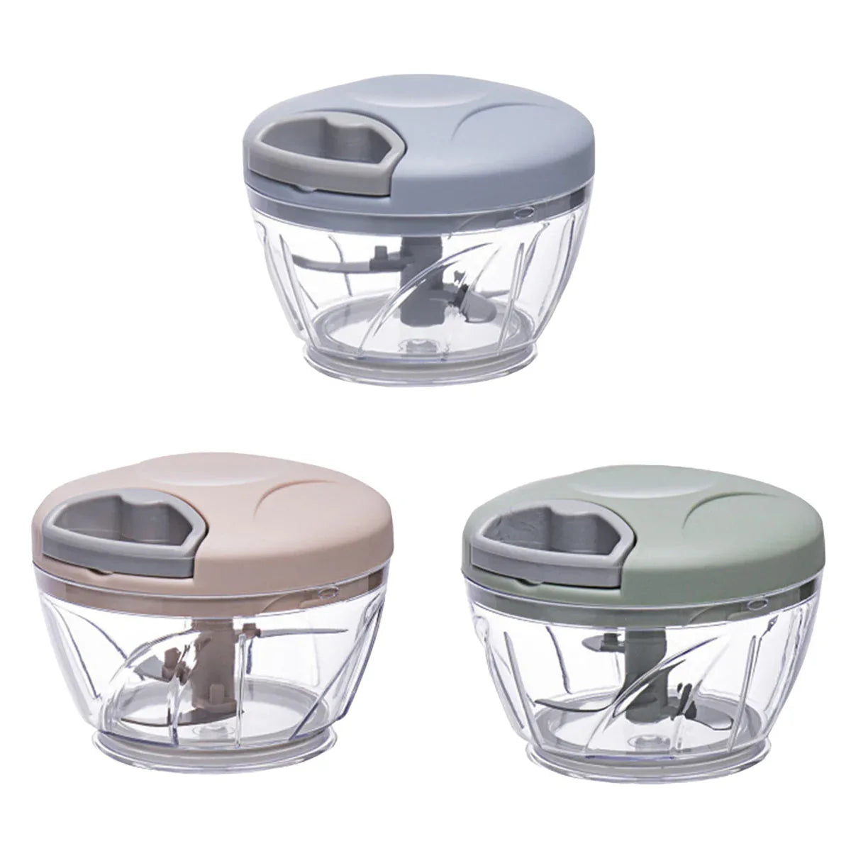 500ml Manual Meat Mincer Garlic Chopper Rotate Garlic Press Crusher Vegetable - Green - Mekamart Australia