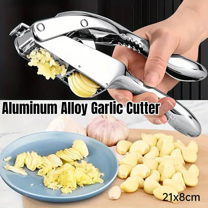 Multifunctional Garlic Press Aluminum Alloy Two-in-One Garlic Cutter Masher Tool - Mekamart Australia