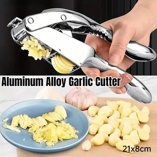 Multifunctional Garlic Press Aluminum Alloy Two-in-One Garlic Cutter Masher Tool - Mekamart Australia