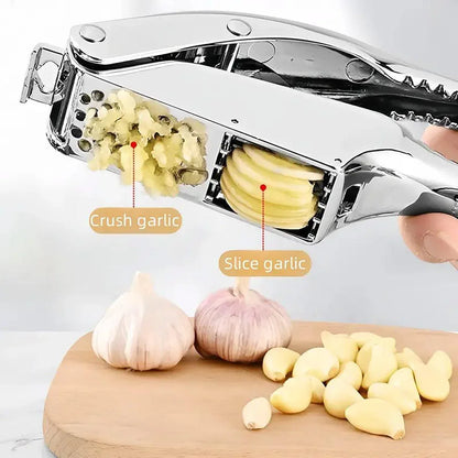 Multifunctional Garlic Press Aluminum Alloy Two-in-One Garlic Cutter Masher Tool - Mekamart Australia