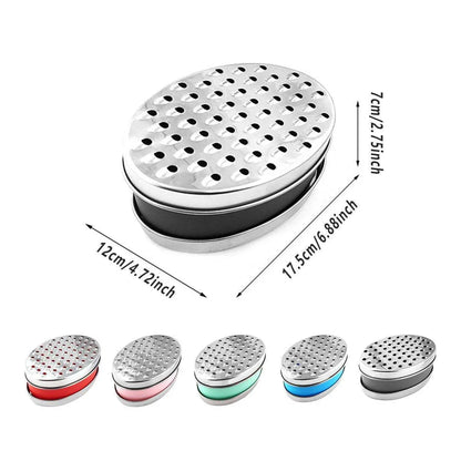 Stainless Steel Kitchen Cheese Grater with Container Storing Fruits Cheese Box - Grey - Mekamart Australia