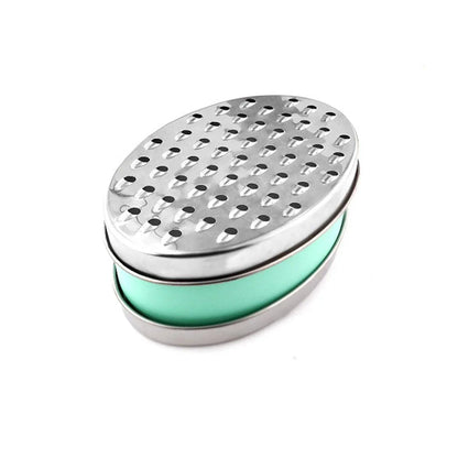 Stainless Steel Kitchen Cheese Grater with Container Storing Fruits Cheese Box - Grey - Mekamart Australia