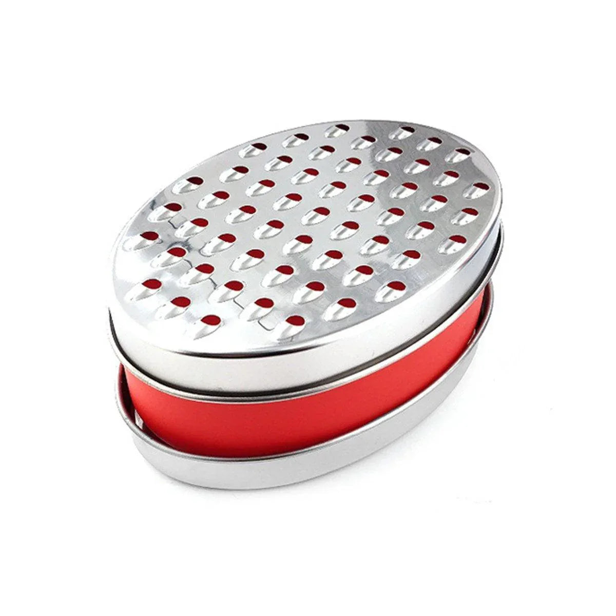 Stainless Steel Kitchen Cheese Grater with Container Storing Fruits Cheese Box - Grey - Mekamart Australia
