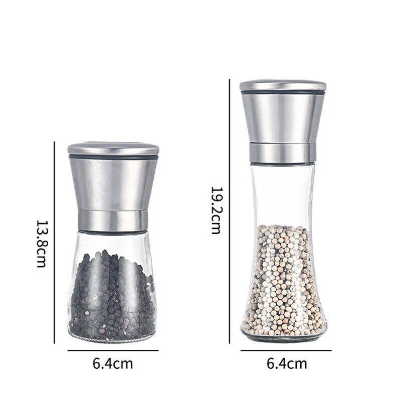 Stainless Steel Manual Salt and Pepper Grinder with Adjustable Ceramic Core - 200ML - Mekamart Australia