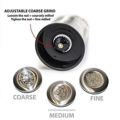 Stainless Steel Manual Salt and Pepper Grinder with Adjustable Ceramic Core - 200ML - Mekamart Australia