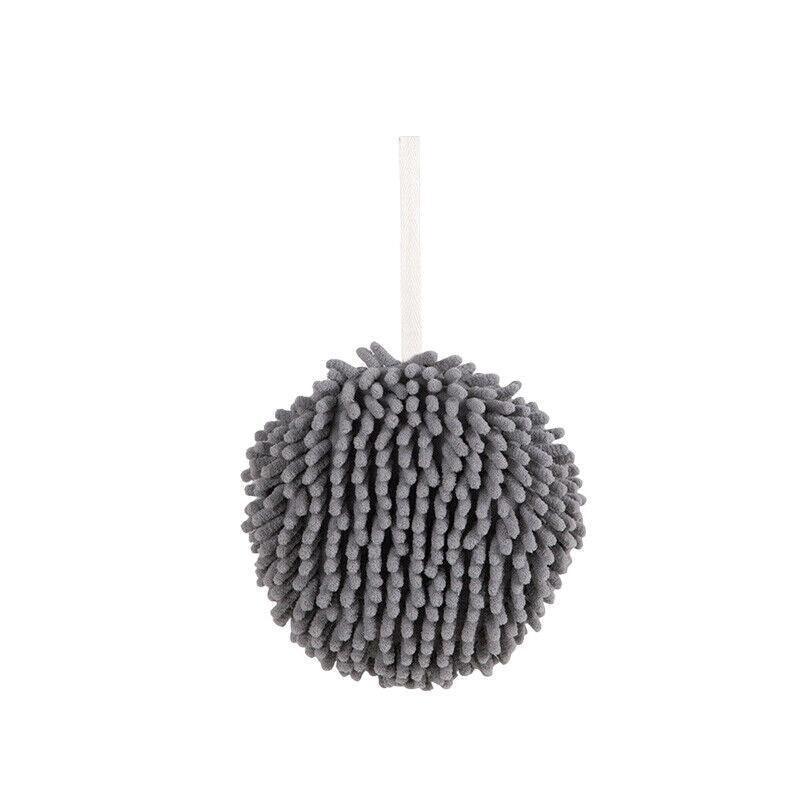 Chenille Hanging Ball Towel for Kitchen Bathroom Hand Drying Absorbent Cloth - Blue - Mekamart Australia