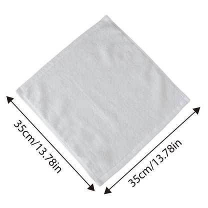 6PCS Hotel Cotton Face Towel White Soft Square Cloth Beauty Salon KTV Thick Wash - 35x35cm-Patternless-70g - Mekamart Australia