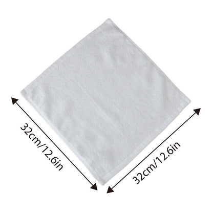 6PCS Hotel Cotton Face Towel White Soft Square Cloth Beauty Salon KTV Thick Wash - 35x35cm-Patternless-70g - Mekamart Australia