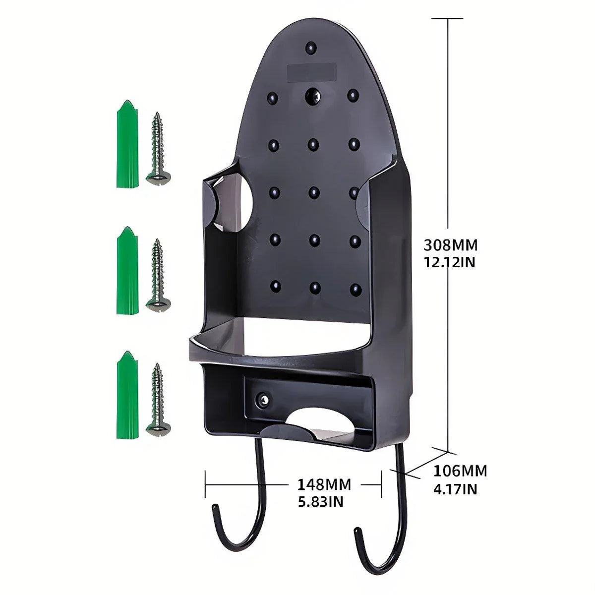 Iron Stand Double Hook Storage Rack Hanging Iron Holder for Home Organisation - White - Mekamart Australia
