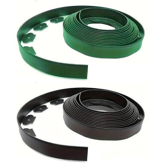 L Shaped Garden Edging Border Landscape Grass Lawn Stone Edge Fence Strip - Black - Mekamart Australia