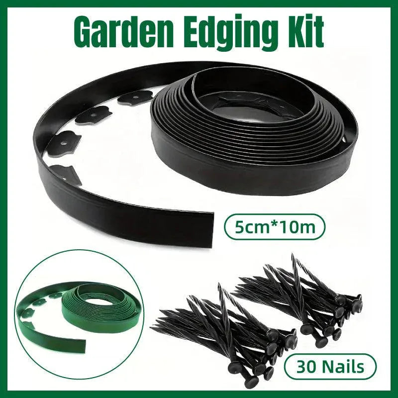 L Shaped Garden Edging Border Landscape Grass Lawn Stone Edge Fence Strip - Green - Mekamart Australia