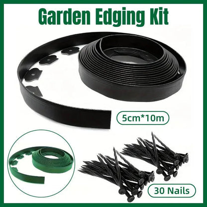 L Shaped Garden Edging Border Landscape Grass Lawn Stone Edge Fence Strip - Green - Mekamart Australia
