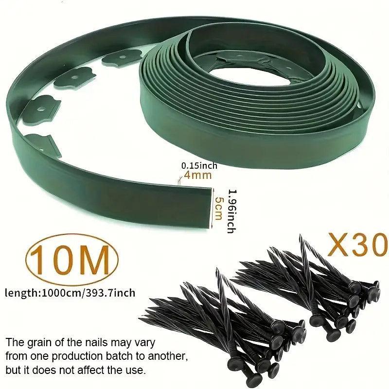 L Shaped Garden Edging Border Landscape Grass Lawn Stone Edge Fence Strip - Green - Mekamart Australia